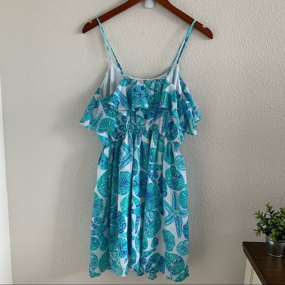 Lilly Pulitzer Sand Dollar Starfish Ocean Theme Dress Green Blue Small - Picture 12 of 13